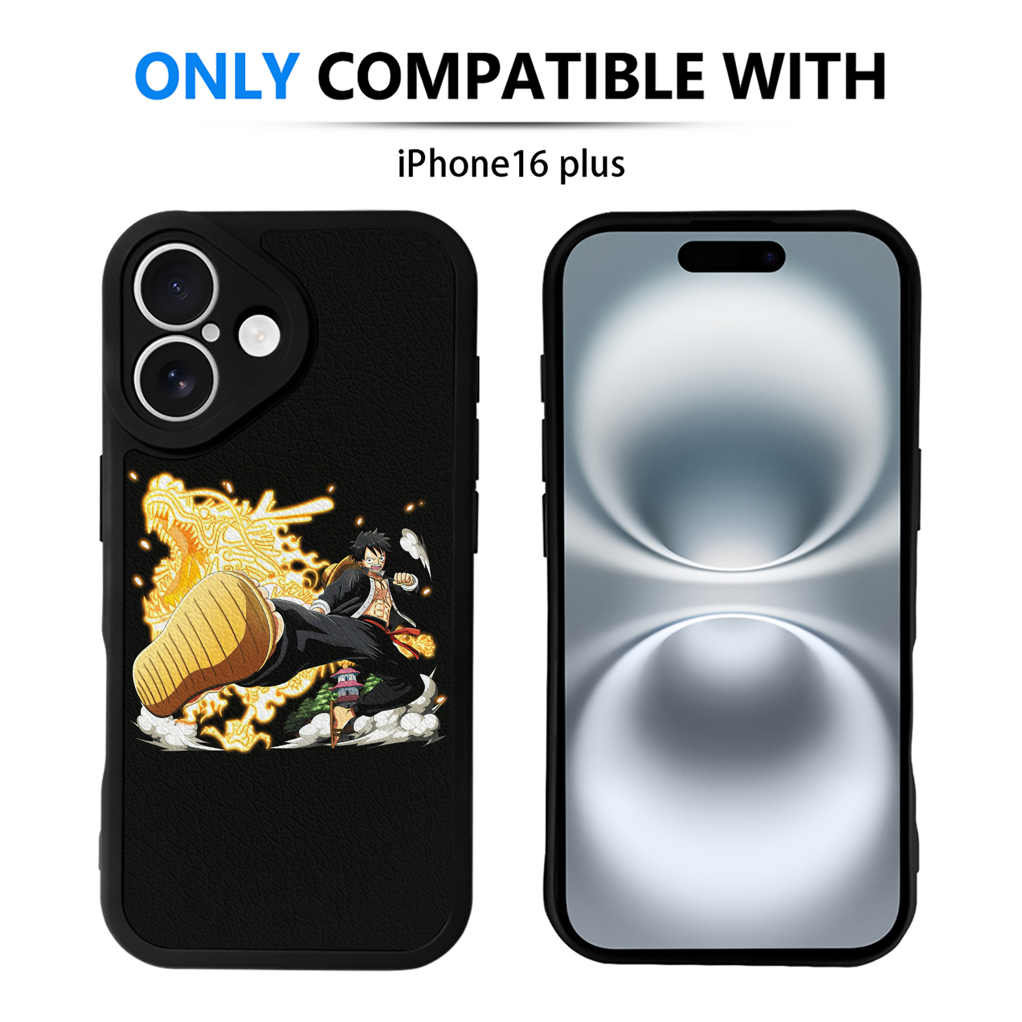 （画像用） ワンピース モンキー・D・ルフィ ONE PIECE Monkey D. Luffy 【iPhone 16シリーズ対応】シリコンスマホケース（レザー調） 材質：シリコン